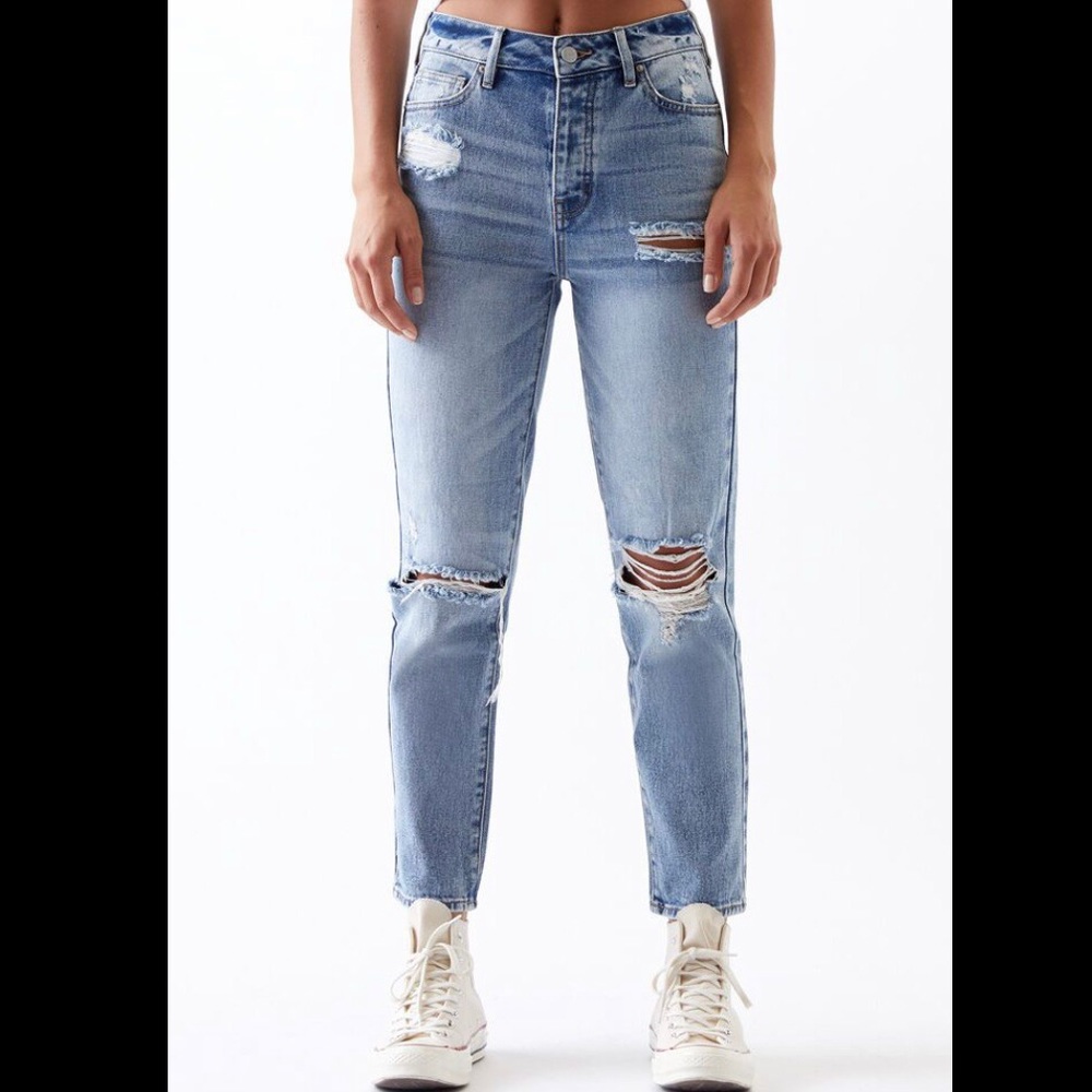 PacSun Eco Light Blue Distressed Mom Jeans - Women’s 23